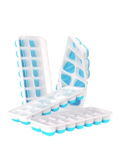 Cool Baby Style COOLBABY Ice Cube Tray 4-Pack Easy-Release Silicone and Flexible 14-Crate Ice Cube Tray with Spill-Proof Removable Lid  - Image 1