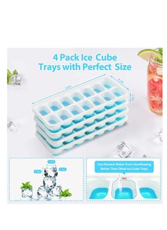 Cool Baby Style COOLBABY Ice Cube Tray 4-Pack Easy-Release Silicone and Flexible 14-Crate Ice Cube Tray with Spill-Proof Removable Lid  - Image 5