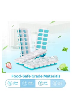Cool Baby Style COOLBABY Ice Cube Tray 4-Pack Easy-Release Silicone and Flexible 14-Crate Ice Cube Tray with Spill-Proof Removable Lid  - Image 2