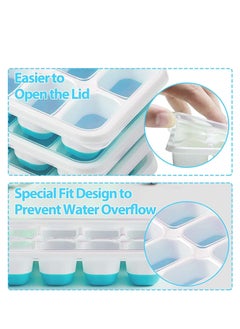 Cool Baby Style COOLBABY Ice Cube Tray 4-Pack Easy-Release Silicone and Flexible 14-Crate Ice Cube Tray with Spill-Proof Removable Lid  - Image 4