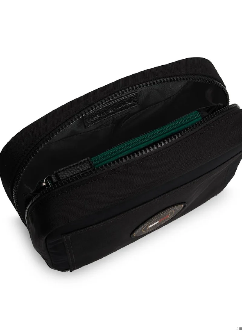 TOMMY HILFIGER Mixed Texture Logo Badge Washbag