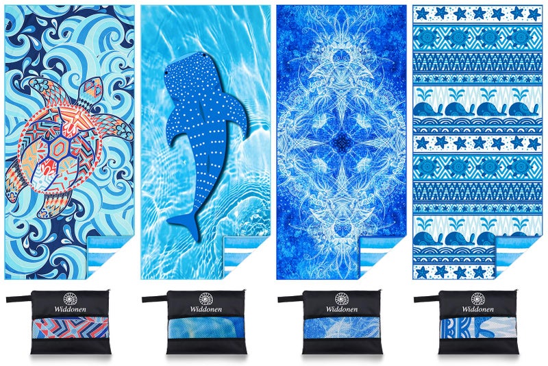 Widdonen Microfiber Thin Lightweight Beach Towel Sand Free Quick Dry Absorbent Compact Towels for Swimming Pool Camping Beach Accessories Large Easy Pack Travel Things for Vacation Essentials Adult Gift - Image 1