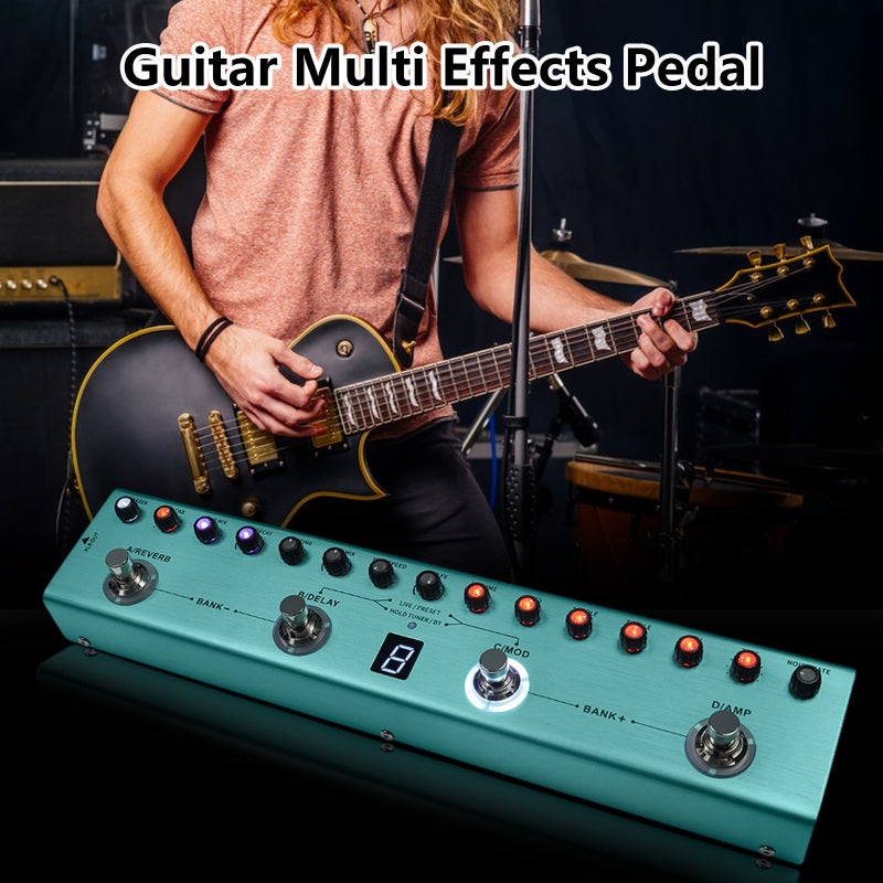 M-VAVE Multi Effects Pedal 36 Editable Presets Guitar Effects Processor Green - Bluetooth Connectivity Rechargeable Battery Guitar Multi Effects Pedal for Stage Performance - Image 2