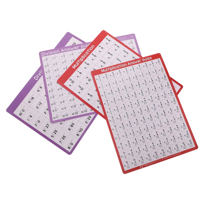 4 Sheets Multiplication Chart: A4 Division Chart Dry Erase Board - Double-Sided Math Whiteboard for Classroom and Homeschool Supplies - Math Manipulatives for Student - Image 5