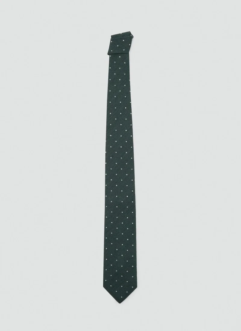 Mango Man Polka-dot silk tie