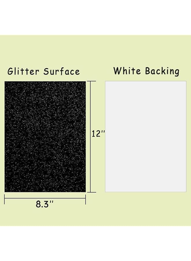 10 Sheets Glitter Cardstock Paper A4 Premium Sparkly Paper Sparkling Card Stock Shimmer Paper For Diy Scrapbook Birthday Wedding Party Decorations 250Gsm 8.3 X 12 Inch Black Glitter