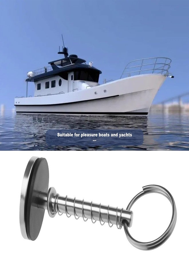 Create idea Marine Grade Stainless Steel Hatch Cover Pull Handle with Spring Flush Hatch Cover Pull Pin for Hatch Covers Engine Compartments 6.3 mm Diameter - Image 3