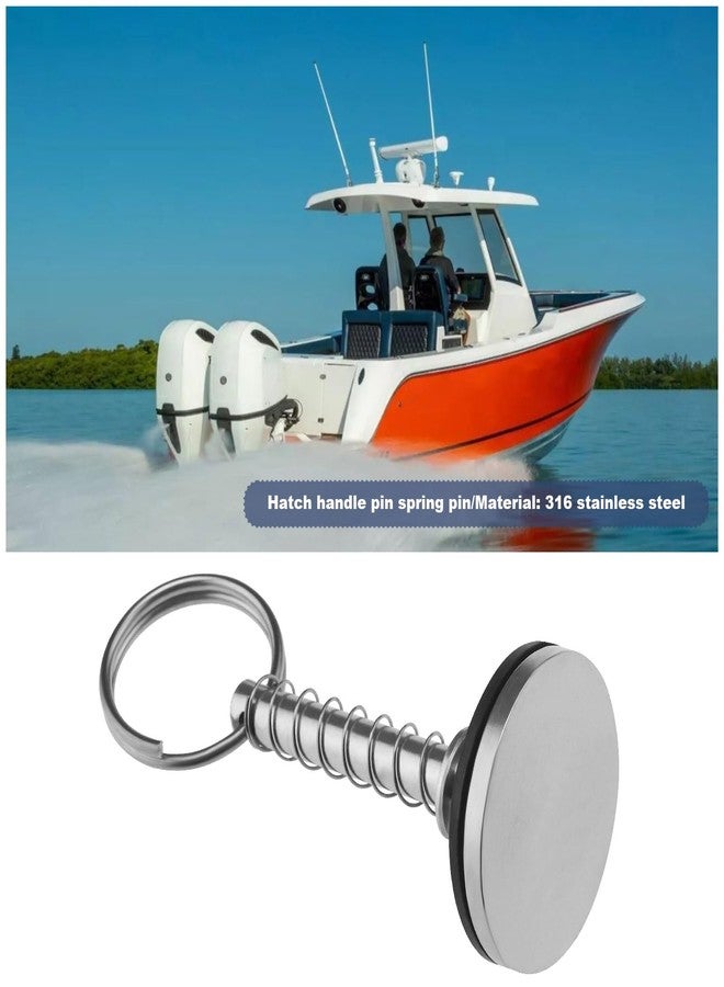 Create idea Marine Grade Stainless Steel Hatch Cover Pull Handle with Spring Flush Hatch Cover Pull Pin for Hatch Covers Engine Compartments 6.3 mm Diameter - Image 2
