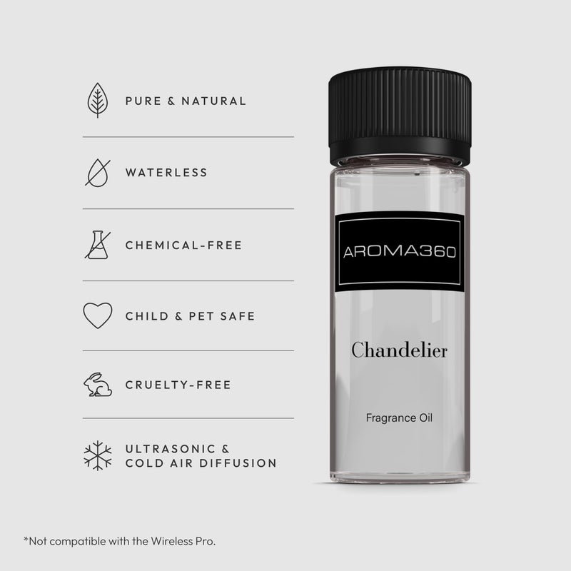 Aroma360 - Chandelier Fragrance Oil Blend | Hotel Inspired for Luxury Essential Oil Diffusers | Aromatherapy Scent Diffuser Oil | Bergamot, Woodsy Sandalwood, and Flirtatious Saffron - 120ML - Image 2