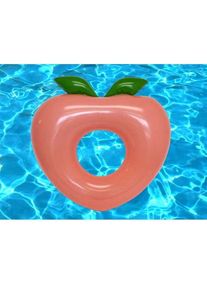 Playscene - Inflatable Pool Floats Avocado Pool Raft Peach Pool Float Gold Glitter Pool Float (Peach) - Image 1