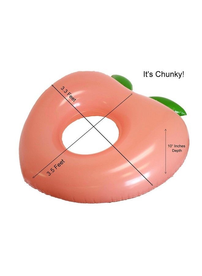 Playscene - Inflatable Pool Floats Avocado Pool Raft Peach Pool Float Gold Glitter Pool Float (Peach) - Image 1