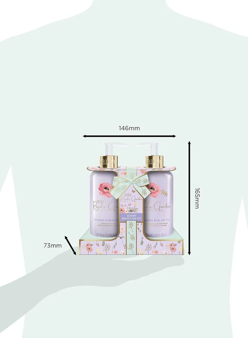 Baylis & Harding Royale Garden Lavender & Rosehip Tea Limited Edition Luxury Hand Care Gift Set | 2 Piece Set with Hand Wash & Hand & Body Lotion | Vegan Friendly, Recyclable Packaging