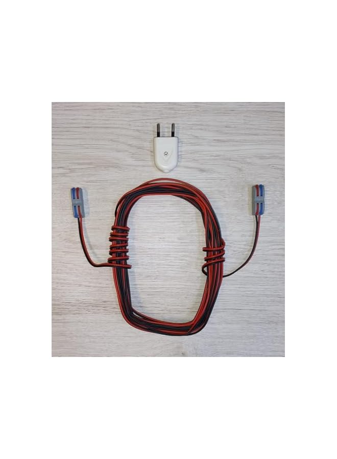 The Bros كابل كهربائي مرن من PVC 2 نواة سلك كهربائي أحمر وأسود مع موصلين سلك 2 قطعة وقابس 2 دبوس لشريط LED كابل مرن احترافي 2 نواة PVC سلك تمديد الطاقة (0.75 مم 20 متر) - Image 3