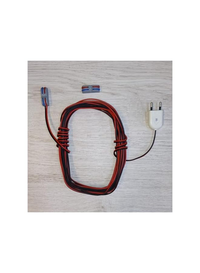 The Bros كابل كهربائي مرن من PVC 2 نواة سلك كهربائي أحمر وأسود مع موصلين سلك 2 قطعة وقابس 2 دبوس لشريط LED كابل مرن احترافي 2 نواة PVC سلك تمديد الطاقة (0.75 مم 20 متر) - Image 2