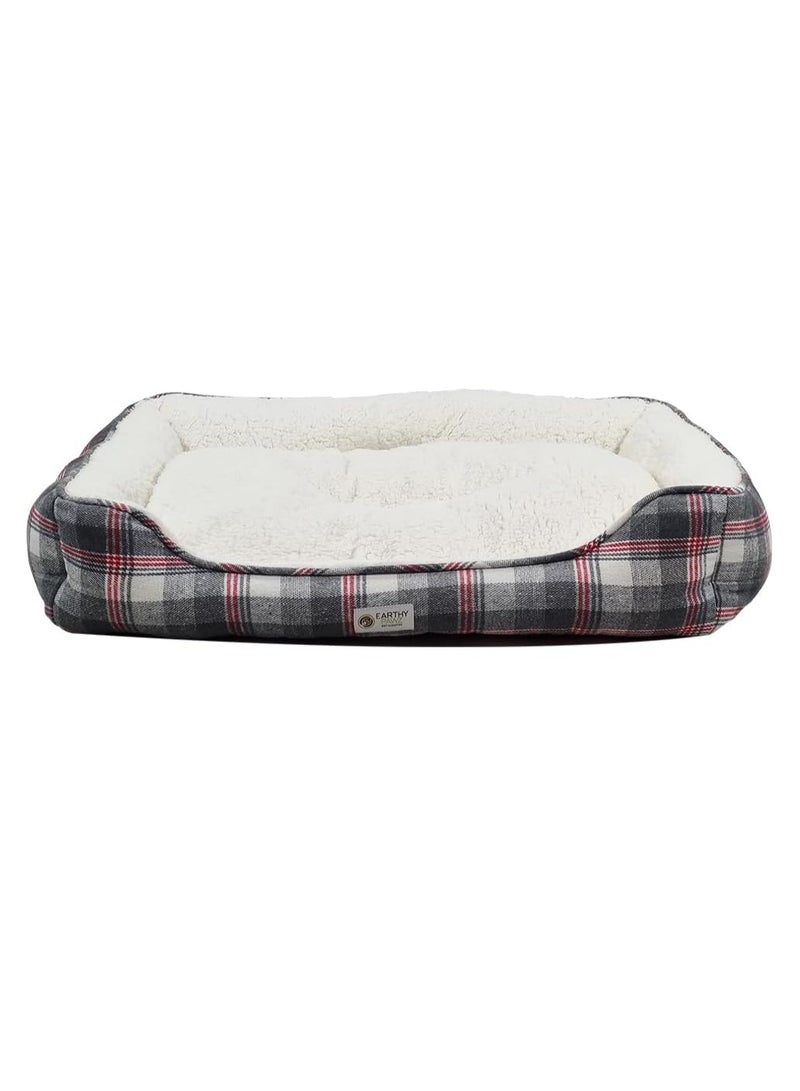 أن ان سي بيتس سرير الكلب مع وسادة قابلة للإزالة ، ودعم الرأس والرقبة ، والقاع غير المنقوش ، وسرير الحيوانات الأليفة البوليستر المريح لسلالات متوسطة إلى كبيرة ، ونوم ناعم ومتهدئ 75 سم (أبيض) - Image 1