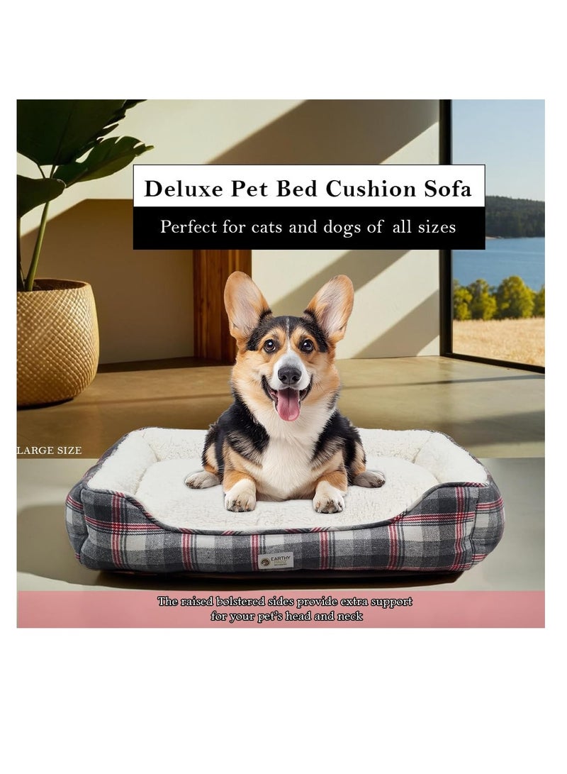 أن ان سي بيتس سرير الكلب مع وسادة قابلة للإزالة ، ودعم الرأس والرقبة ، والقاع غير المنقوش ، وسرير الحيوانات الأليفة البوليستر المريح لسلالات متوسطة إلى كبيرة ، ونوم ناعم ومتهدئ 75 سم (أبيض) - Image 3