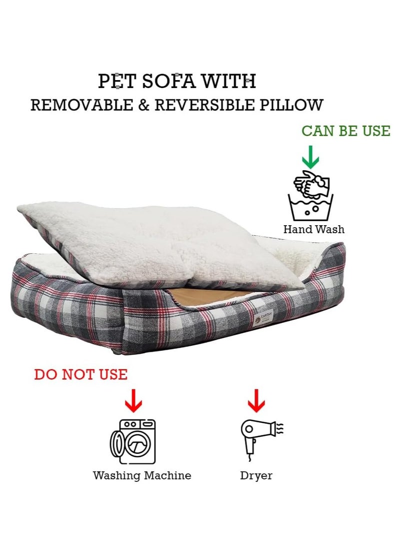 أن ان سي بيتس سرير الكلب مع وسادة قابلة للإزالة ، ودعم الرأس والرقبة ، والقاع غير المنقوش ، وسرير الحيوانات الأليفة البوليستر المريح لسلالات متوسطة إلى كبيرة ، ونوم ناعم ومتهدئ 75 سم (أبيض) - Image 5