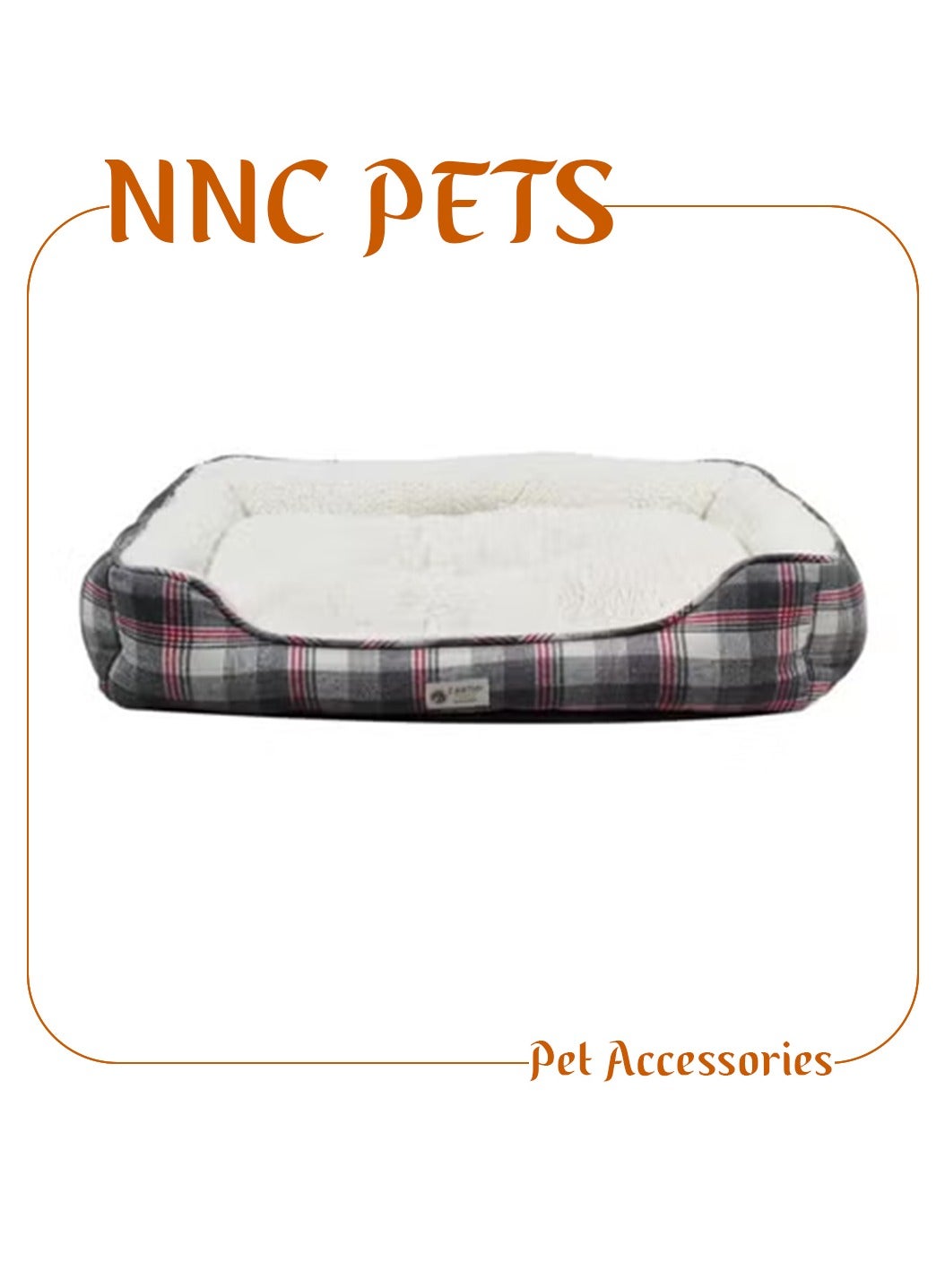 Dog bed with Removable cushion, Head& neck support, and Non-slip bottom, Comfortable polyester pet bed for medium to Large breeds, Soft & Calming sleep 75 cm (White)