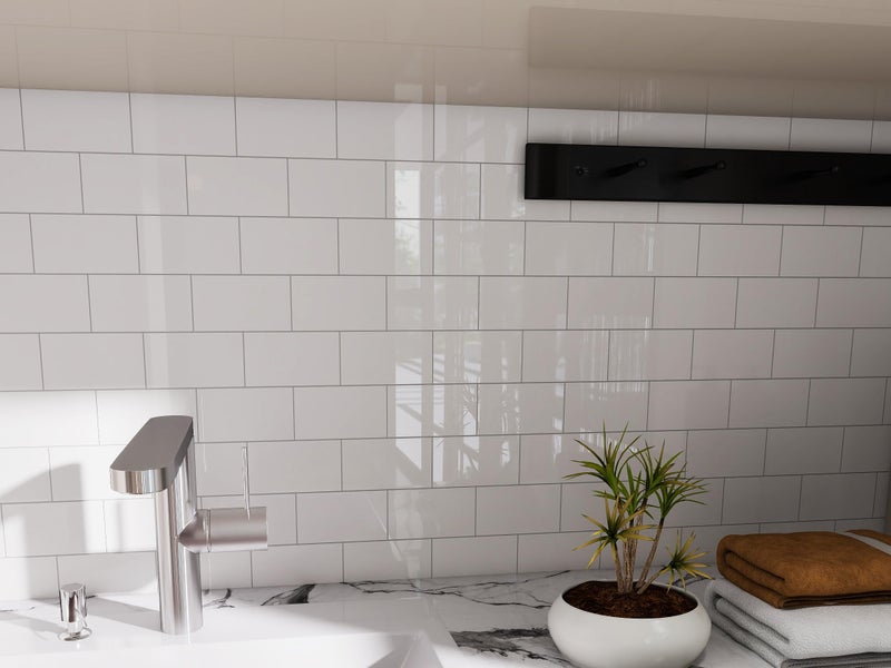 COLAMO Luxury 10 Sheet Peel and Stick Backsplash,12â€x12â€Pure White Subway Tile for Kitchen Wall,Self Adhesive Glossy Faux Marble Tile,Stick on Accent Wall Backsplash Tile for Living Room, Bedroom,RV - Image 3