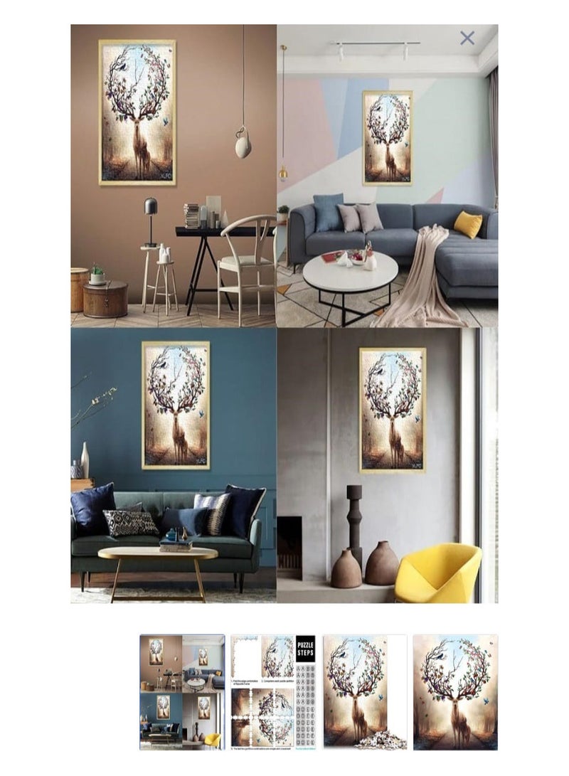 Deer in the Forest Puzzle Set, 1000 Pieces - Multicolor - Image 4