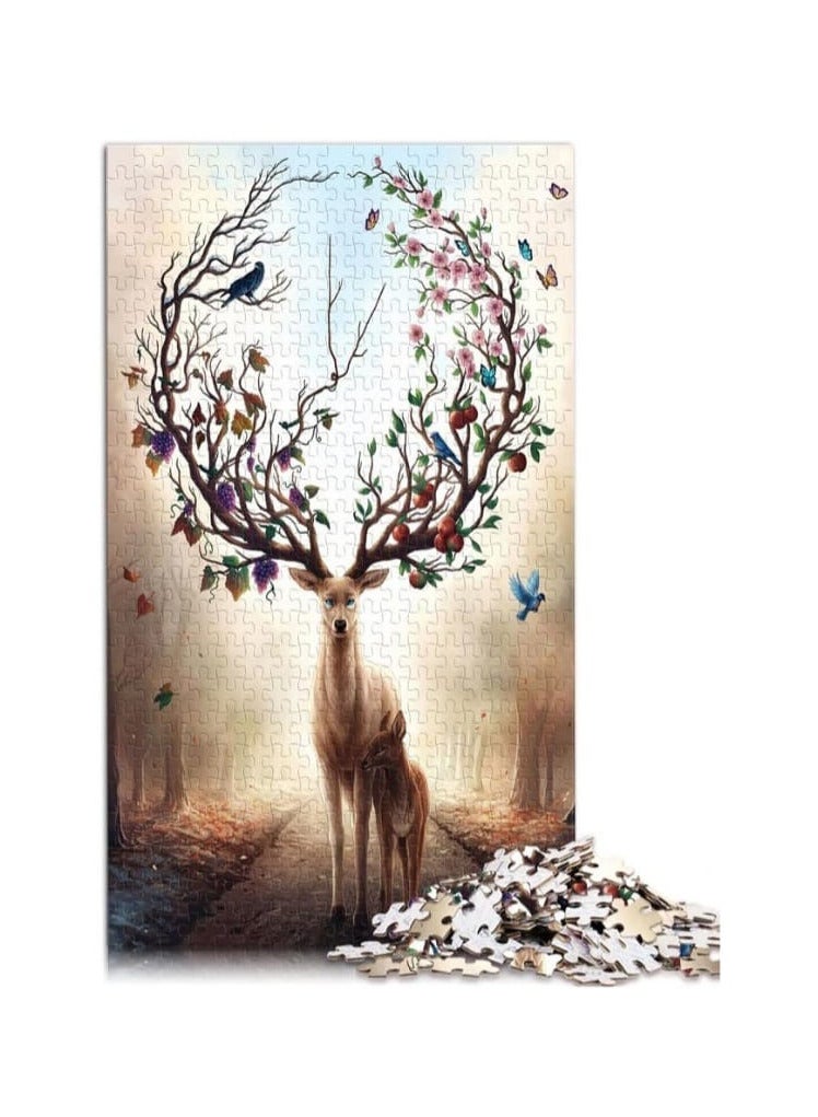 Deer in the Forest Puzzle Set, 1000 Pieces - Multicolor - Image 2