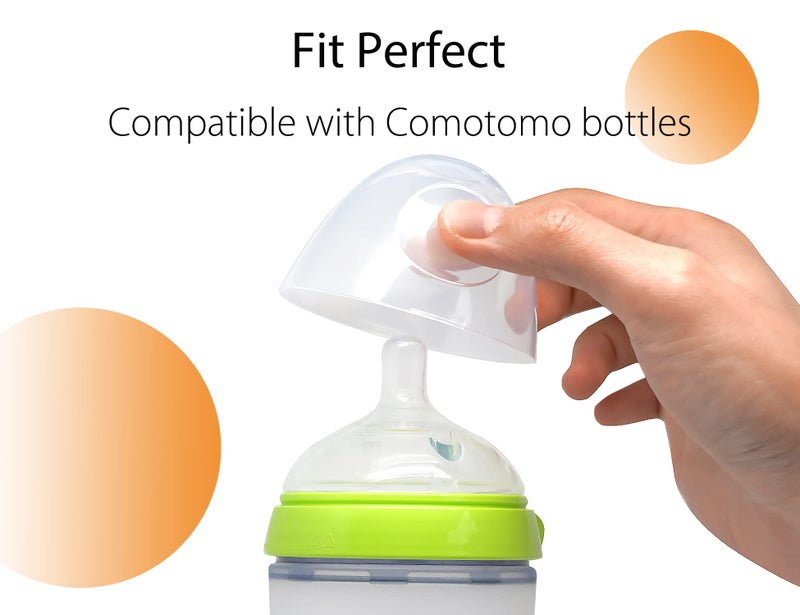 CHUBBIEE Baby Bottle Replacement Cap Lid for Comotomo 5 Ounce and 8 Ounce Silicone Bottle, 2 Count - Image 5