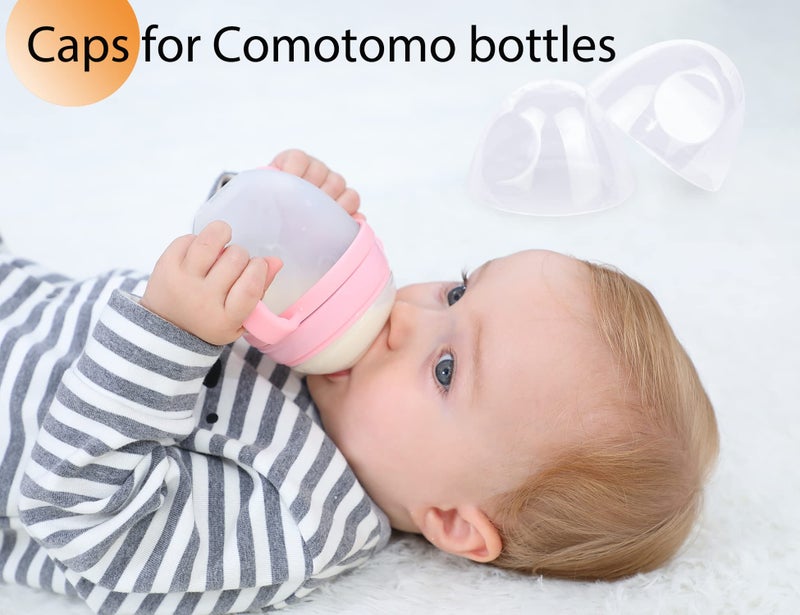 CHUBBIEE Baby Bottle Replacement Cap Lid for Comotomo 5 Ounce and 8 Ounce Silicone Bottle, 2 Count - Image 2