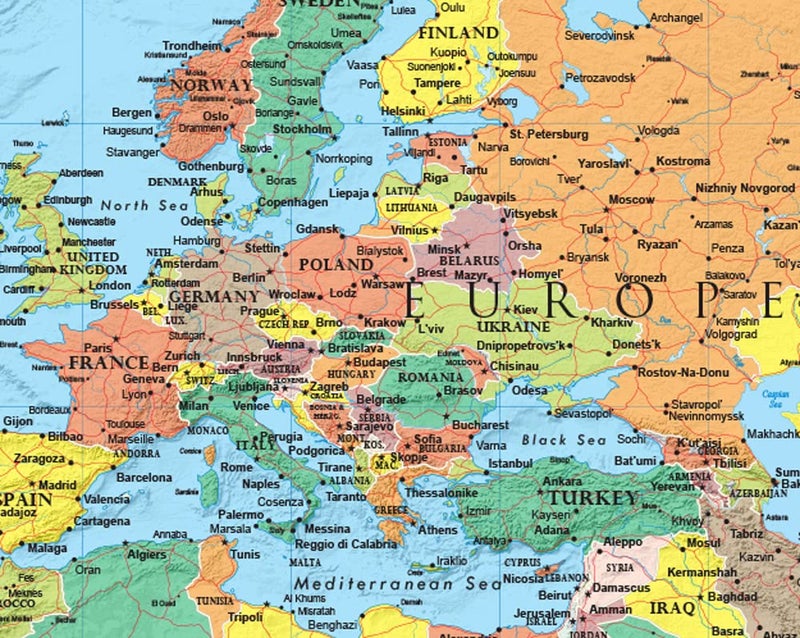 Swiftmaps 32" x 50" RMC Large World Wall Map Poster - Laminated Rolled (32x50 Signature World) - Image 2