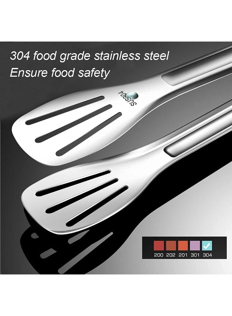 fantasize ملقط مطبخ، ملقط مطبخ من الفولاذ المقاوم للصدأ 304، ملقط طهي سهل التنظيف، ملقط شواء معدني سهل الإمساك، ملقط مطبخ للطهي والقلي، هدية مطبخ وغيرها. - Image 4