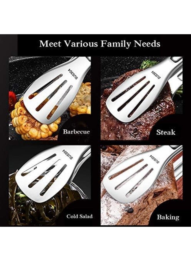 fantasize ملقط مطبخ، ملقط مطبخ من الفولاذ المقاوم للصدأ 304، ملقط طهي سهل التنظيف، ملقط شواء معدني سهل الإمساك، ملقط مطبخ للطهي والقلي، هدية مطبخ وغيرها. - Image 2