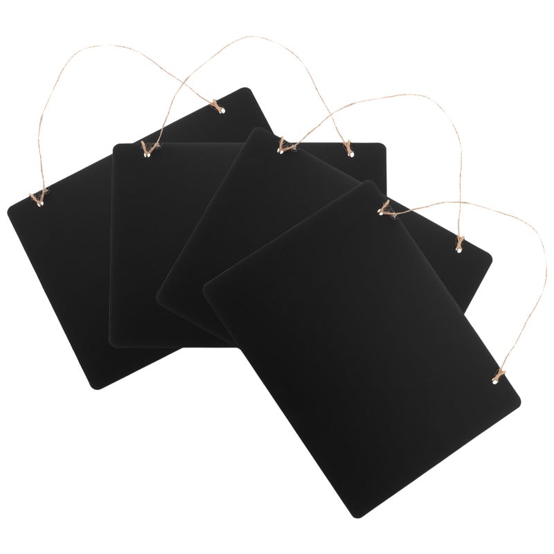 4pcs Chalkboard Signs: Double Sided Hanging Erasable Message Board with Hanging - Vintage Memo Board for Wedding Kitchen Home Party - Image 1