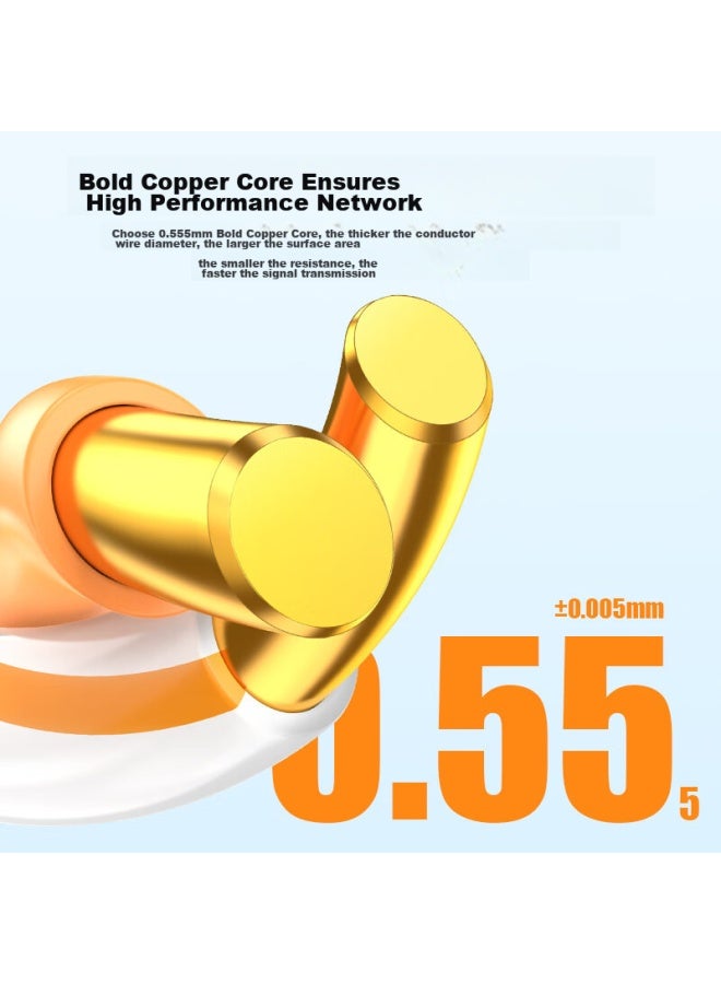 CHOSEAL Akihabara Category 6 Low Zero Halogen Flame-retardant Network Cable, Cat6 Gigabit, 0.55 Pure Copper Core, Eco-friendly Non-toxic Finished Patch Cord For Engineering Wiring, 1 Meter, Orange, Qs5406r - Image 5
