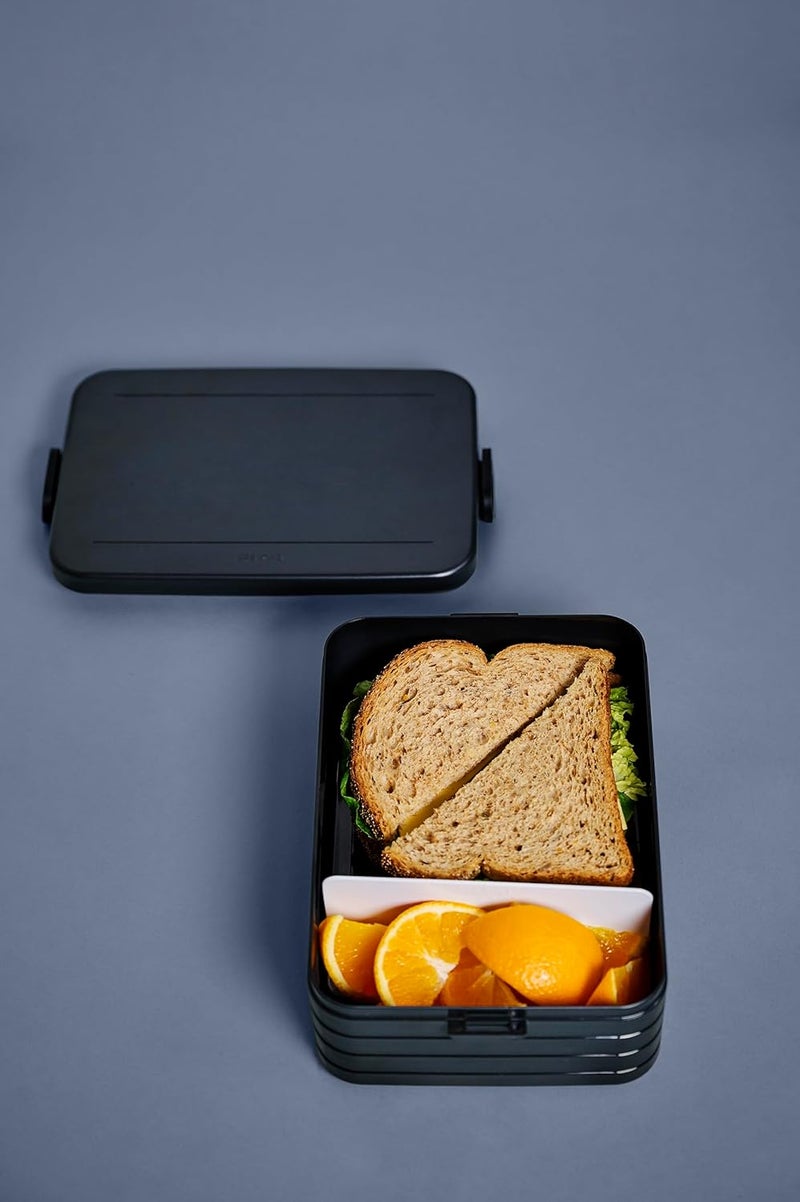 Mepal - Lunch Box Take a Break XL - Lunch Box To Go - For 6 Sandwiches or 12 Slices of Bread - Meal Prep Box - Food Box with Dividers - Dishwasher Safe - 2000 ml - Nordic Black - Image 4