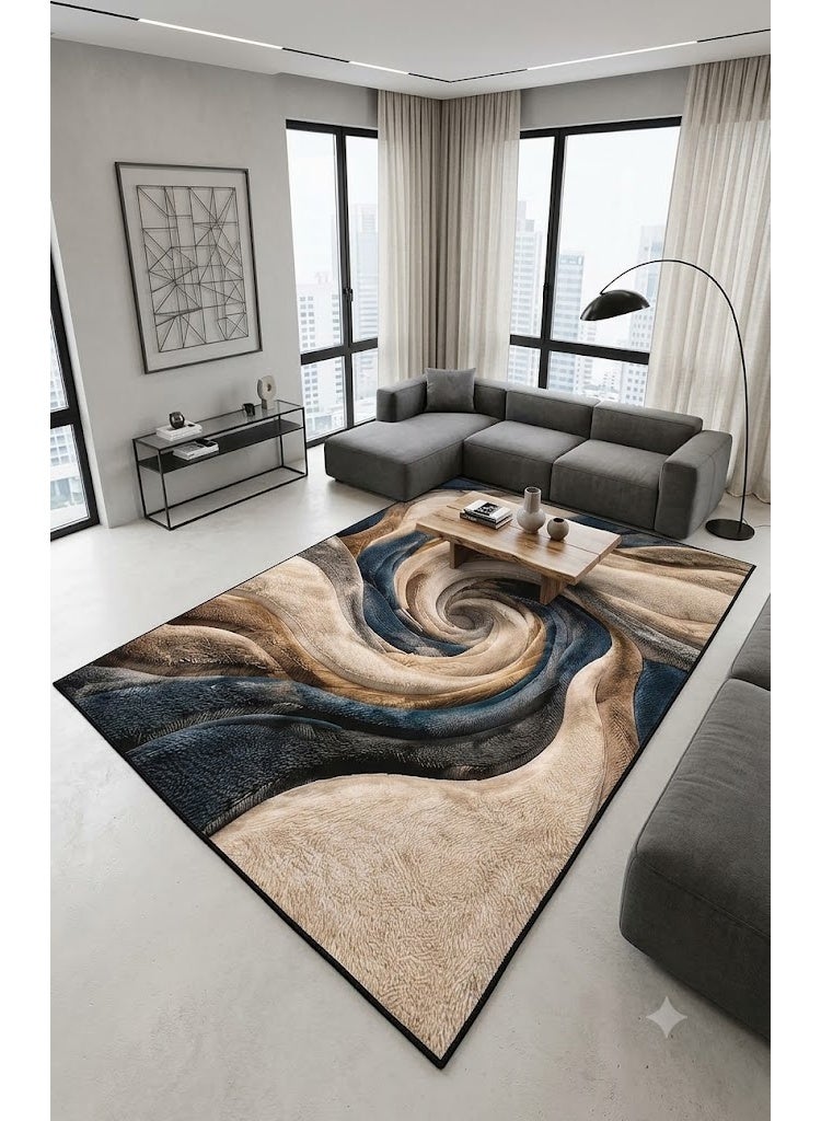 Premium 7D Carpet Alternative, Abstract Swirl Design with 3D Visual Effect, Washable & Anti-Slip - Size 180x280 cm - Image 3