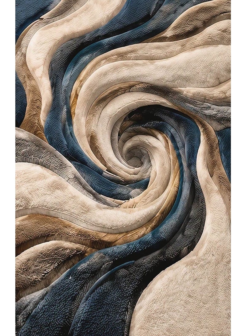 Premium 7D Carpet Alternative, Abstract Swirl Design with 3D Visual Effect, Washable & Anti-Slip - Size 180x280 cm - Image 4