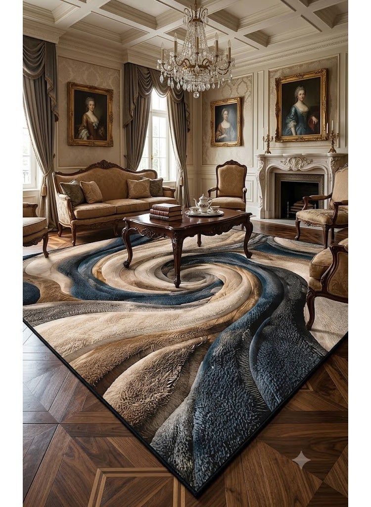 Premium 7D Carpet Alternative, Abstract Swirl Design with 3D Visual Effect, Washable & Anti-Slip - Size 180x280 cm - Image 2