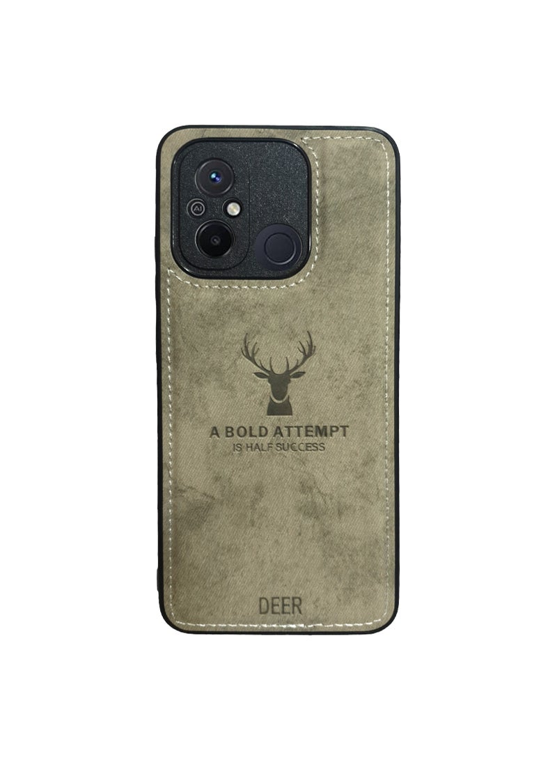ELMO3EZZ Redmi 12C Digital Luxury Soft Texture Patterned TPU Cloth Case, Dirt-Resistant, Anti-Shock, Anti-Fingerprint, Full Body Protective For Redmi 12C (Grey) - Image 1