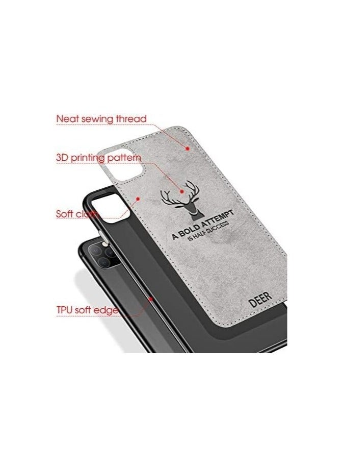 ELMO3EZZ Redmi 12C Digital Luxury Soft Texture Patterned TPU Cloth Case, Dirt-Resistant, Anti-Shock, Anti-Fingerprint, Full Body Protective For Redmi 12C (Grey) - Image 3