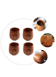 co arma Set of 4 handmade natural fir wood tea cups  - Image 1
