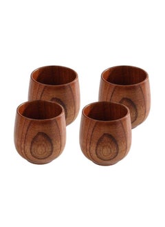 co arma Set of 4 handmade natural fir wood tea cups  - Image 4