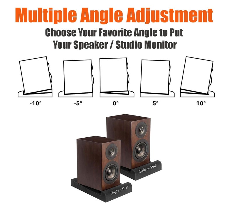 Softline Pro Acoustic Isolation Pads for Studio Monitor Speaker High-Density Acoustic Foam for 3"–5" Inch Speakers Vibrations & Improves Sound Clarity Supports up to 10Kg (SP46) - Pair - Image 5