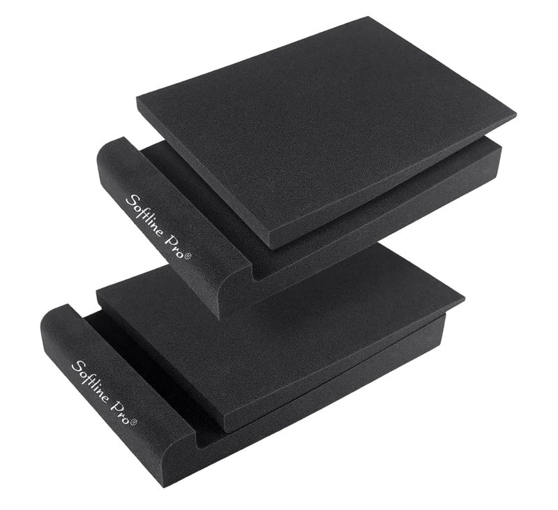 Softline Pro Acoustic Isolation Pads for Studio Monitor Speaker High-Density Acoustic Foam for 3"–5" Inch Speakers Vibrations & Improves Sound Clarity Supports up to 10Kg (SP46) - Pair - Image 1