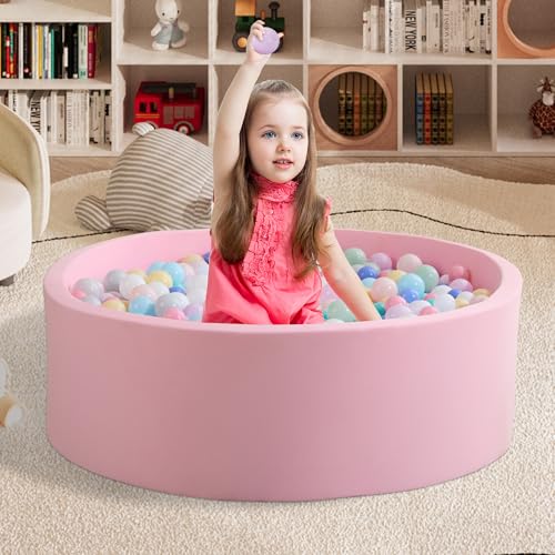 Zedachica Ball Pit for Toddlers 3543x1181 Baby Ball Pits Soft Memory Foam Ball Pit Round Kids Ball Pit Indoor Game Kids Play Ball Pool Ideal Gift for Girls and Boys Pink NO Balls - Image 5