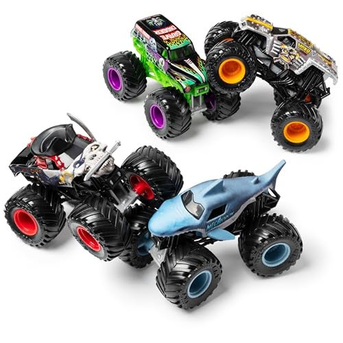 Monster Jam, Land vs. Sea 4 Pack Monster Trucks (Grave Digger, Max-D, Megalodon, and Pirate’s), 1:64 Scale, Kids Toys for Boys and Girls Ages 3 and up - Image 3