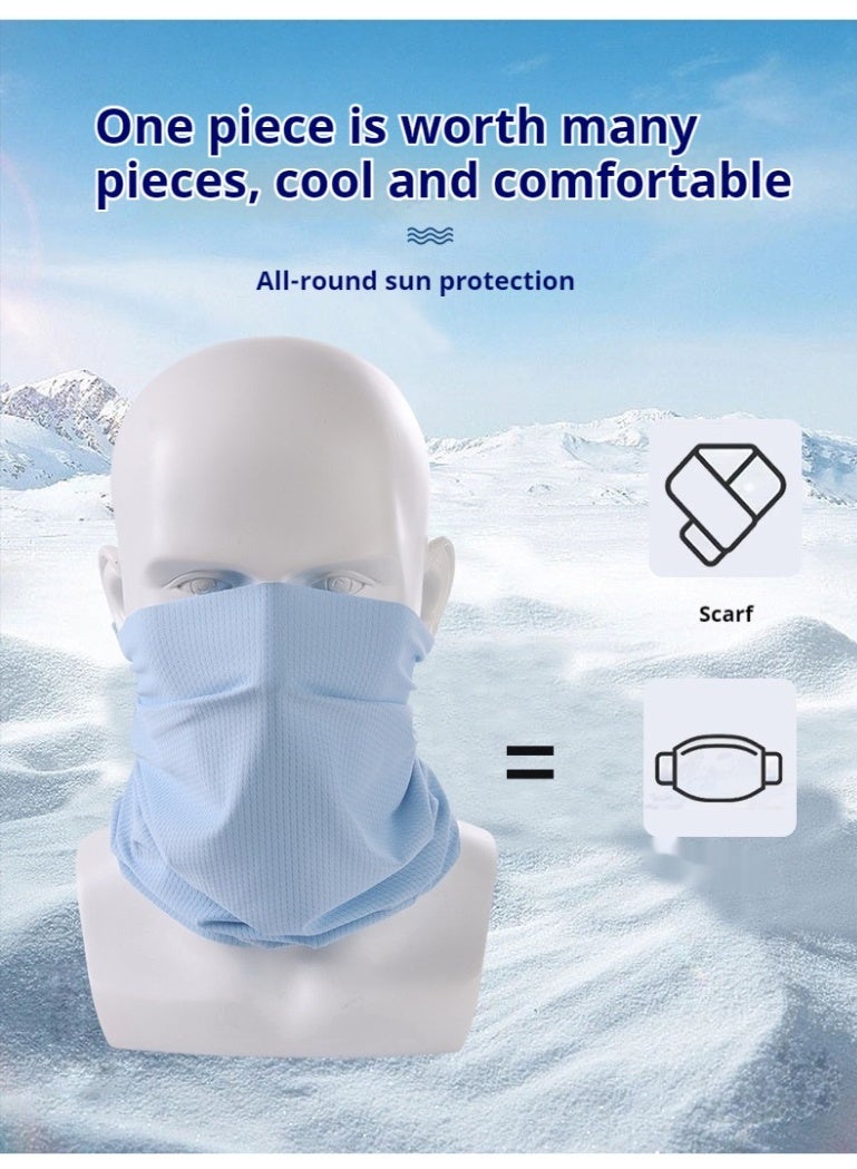 AuliceVerse 4-piece set of sun and UV protective headwear, summer breathing silk ice scarf, scarf, magic, men's and women's neck sleeves, outdoor headscarf, suitable for cycling, skiing, fishing, and hiking - Image 2