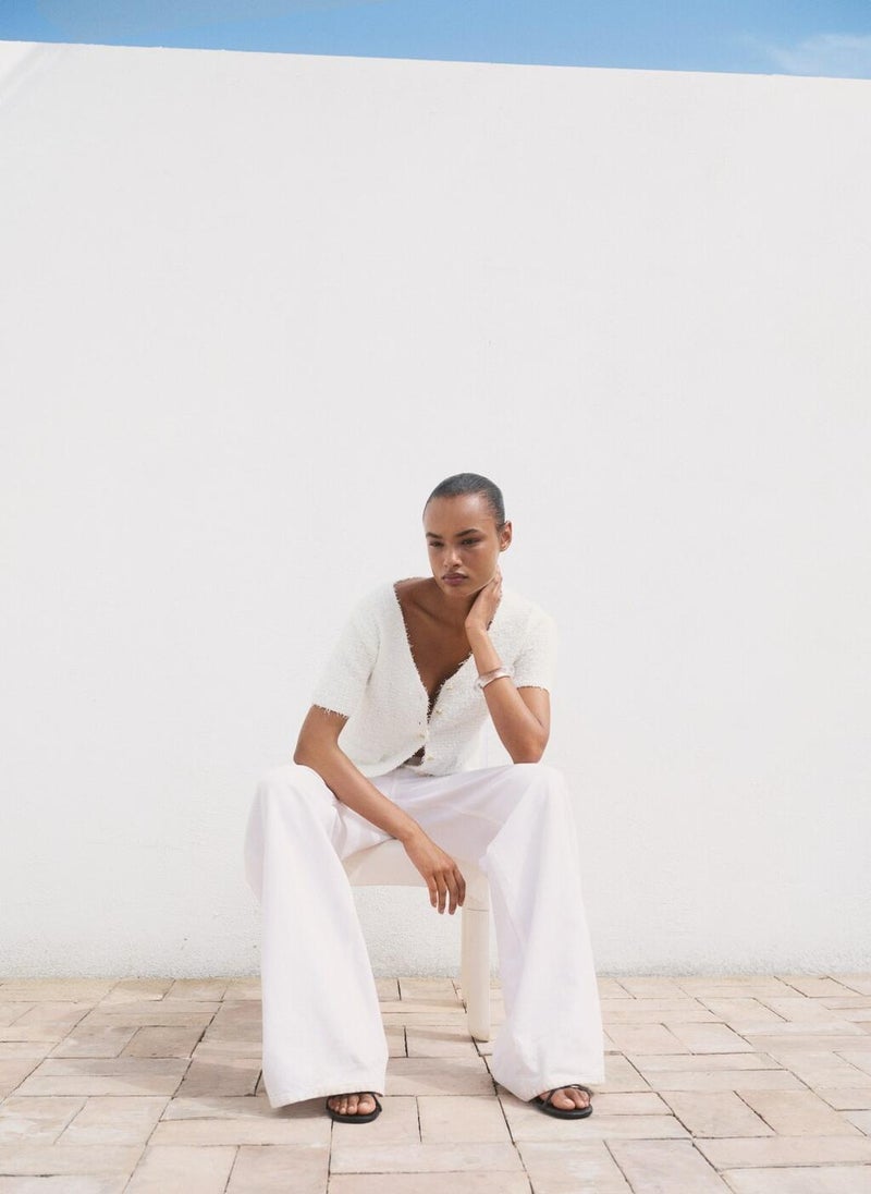 MANGO Short-sleeved bouclé cardigan - Image 5