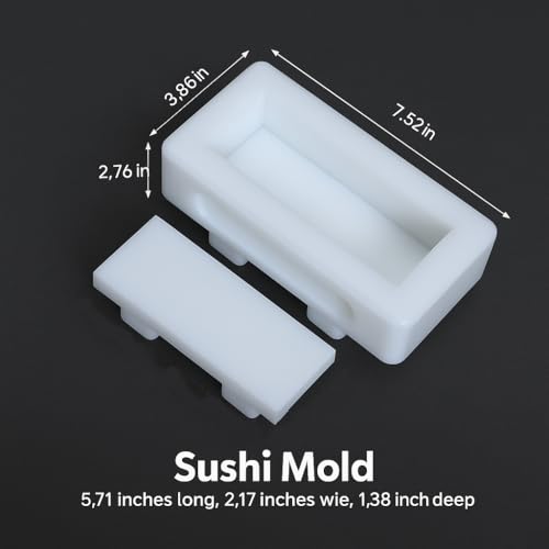 LEQC Onigiri Sushi Mold Press Musubi Maker Rice Molds Spam Musubi Press Professional Sushi Tools for Restaurant Home White Plastic - Image 3