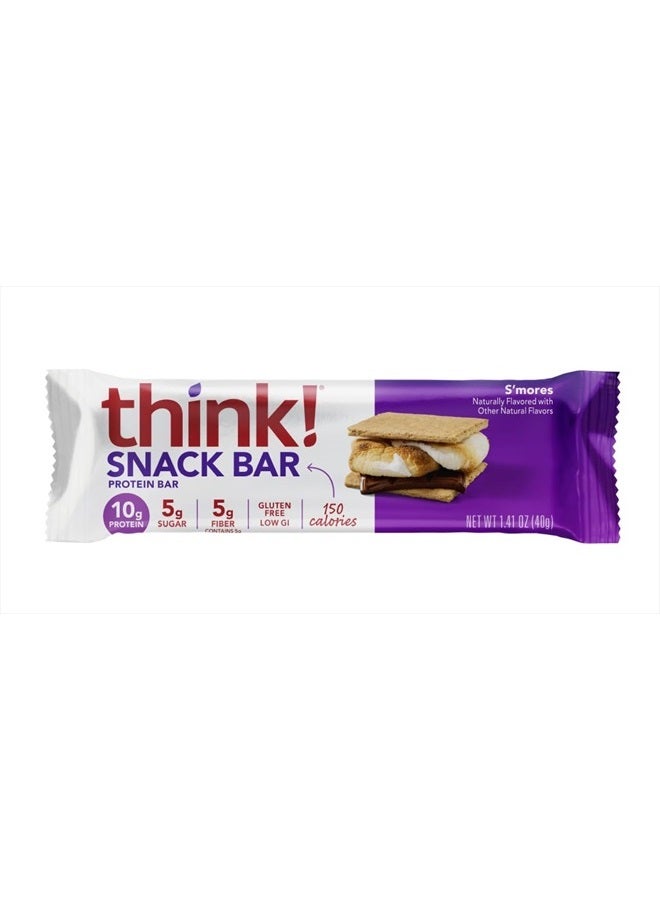 think! Protein Bars with Chicory Root for Fiber, Digestive Support, Gluten Free with Whey Protein Isolate, S'mores, Snack Bars without Artificial Sweeteners, 1.4 Oz (10 Count) - Image 3