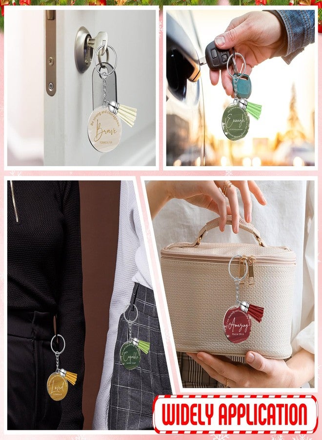 Equsion 36 Pcs Christian Christmas Gifts for Woman Bible Verse Keychains Office Gifts for Coworker Team Staff Holiday Party Supplies (Christmas Colors) - Image 4