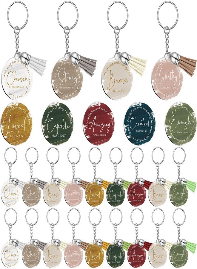 Equsion 36 Pcs Christian Christmas Gifts for Woman Bible Verse Keychains Office Gifts for Coworker Team Staff Holiday Party Supplies (Christmas Colors) - Image 1